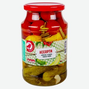 Ассорти овощное Ашан Красная птица маринованное с кабачками