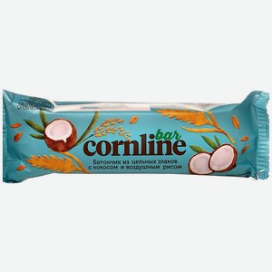  Батончик Cornline Bar из цельных злаков с кокосом и воздушным рисом, 30 г