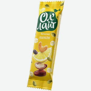 Батончик фруктово-ореховый Ол Лайт Лимон, 30 г