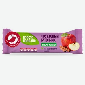 Батончик фруктовый АШАН Красная птица с яблоком и корицей, 30 г