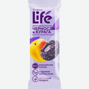 Батончик фруктовый ЛЕНТА LIFE Чернослив и курага, 33г
