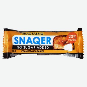 Батончик протеиновый Snaq Fabriq глазированный с арахисом и карамелью, 50 г