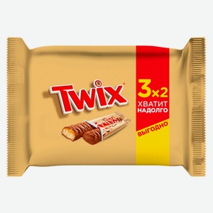 Батончик шоколадный TWIX с карамелью и печеньем, 3 шт x 55 г