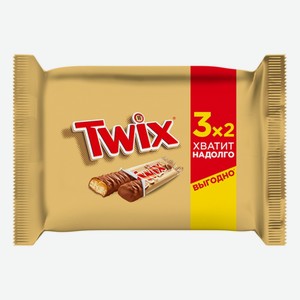 Батончик шоколадный Twix с карамелью, пачка 165 г