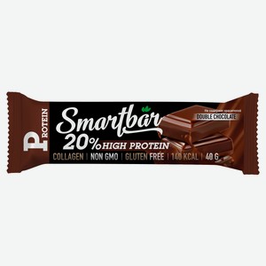 Батончик Smartbar Двойной шоколад протеиновый в темной глазури, 40 г