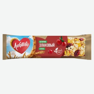 Батончик злаковый «Любятово» с клюквой, 27 г