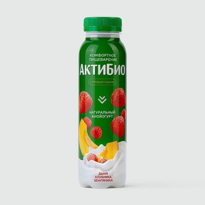 Биойогурт АктиБио питьевой, дыня-клубника-земляника, 1,5%, 260 г