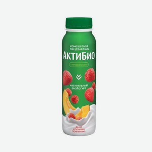 Биойогурт АКТИБИО питьевой дыня-клубника-земляника 1,5% без змж 260гр