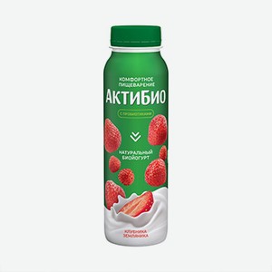 Биойогурт питьевой АКТИБИО клубника, земляника 1,5%, без змж, 260г