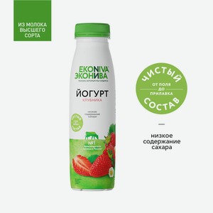 БЗМЖ Йогурт питьев Эконива Fitness Line клубник 2,5% 300гпэт