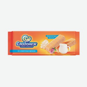 Вафли Сладонеж 270г Слив.кремом Неглаз.
