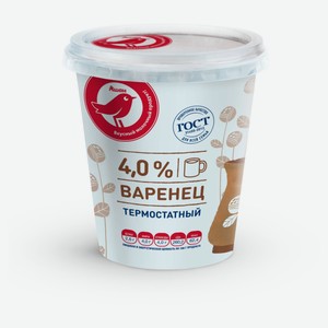 Варенец АШАН Красная птица термостатный 4% БЗМЖ, 350 г