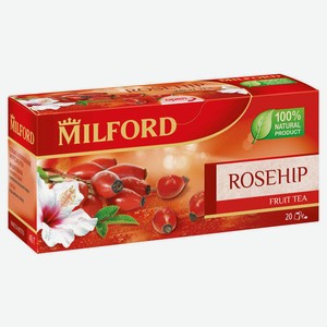 Чайный напиток MILFORD фруктовый с шиповником в пакетиках, 20х2 г
