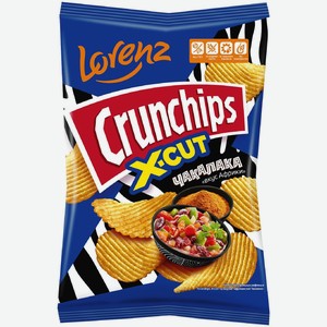 Чипсы Crunchips X-Cut картофельные рифленые со вкусом Африканской чакалаки, 130г