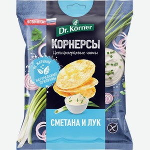 Чипсы DR KORNER цельнозерновые кукурузно-рисовые со сметаной и зеленым луком, Россия, 50 г
