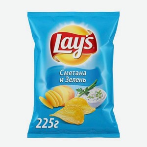 Чипсы картофельные Lays Сметана и зелень 225 г