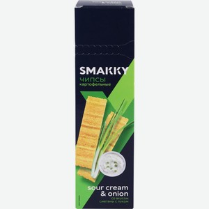 Чипсы SMAKKY со вкусом Сметаны с Луком, Россия, 100 г