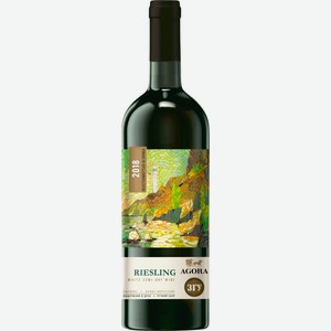 Вино AGORA Рислинг Крым Российское белое полусухое, 0.75л, Россия, 0.75 L