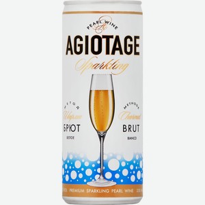Вино игристое AGIOTAGE жемчужное бел. брют, Россия, 0.25 L