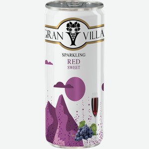 Вино игристое Gran Villa Red красное сладкое 12% 250мл