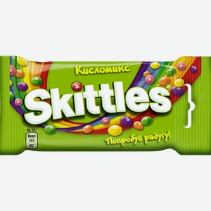 Драже SKITTLES Кисломикс в сахарной глазури со вкусом малины, ананаса, мандарина, вишни, яблока, 38г