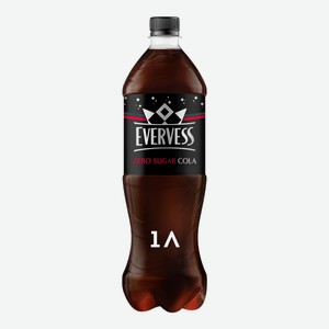 Газированный напиток Evervess Cola Zero Sugar/Эвервесс Кола без сахара, бутылка 1л