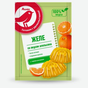 Желе быстрого приготовления АШАН Красная птица со вкусом апельсина, 50 г