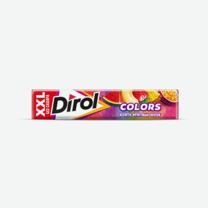 Жевательная резинка Dirol Colors XXL Ассорти фруктовых вкусов без сахара ароматизированная, 19г