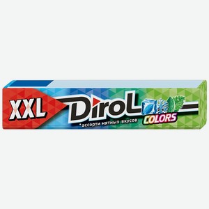 Жевательная резинка DIROL COLORS XXL ассорти мятных вкусов б/сахара, Россия, 19 г