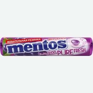 Жевательная резинка MENTOS Pure fresh со вкусом винограда, Россия, 15,5 г