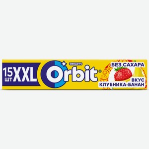 Жевательная резинка ORBIT Клубника банан XXL, 20,4г