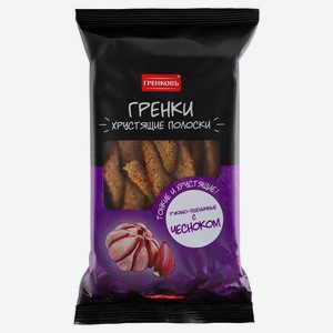 Гренки ржано-пшеничные «Гренковъ» Хрустящие полоски с чесноком, 70 г