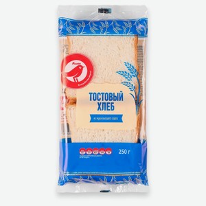 Хлеб пшеничный АШАН Красная птица Тостовый нарезка, 250 г