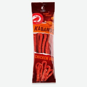 Колбаски сырокопченые Ашан Красная птица Kabanos chicken BBQ 70 г