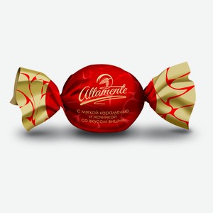 Конфеты Altamente глазированные с мягкой карамелью и начинкой со вкусом вишни, вес цена за 100 г