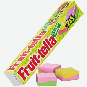 Конфеты Fruittella Кислый микс 2в1 со вкусами яблока и клубники, лимона и малины, 41г