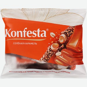 Конфеты КОНФЕСТА с начинкой соленая карамель, глазированные, 180г