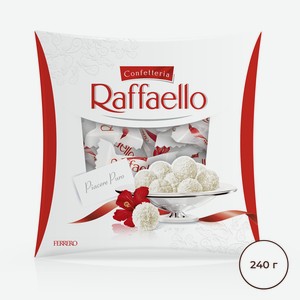 Конфеты в коробке Raffaello с цельным миндальным орехом в кокосовой обсыпке, 240 г