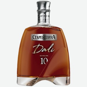 Коньяк СТАРЕЙШИНА DALI старый КС 10 лет алк.40%, Россия, 0.5 L