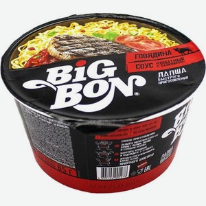 Лапша Big Bon Говядина и соус томатный с базиликом 85г 85 г