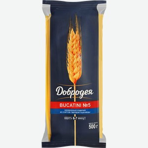Макароны ДОБРОДЕЯ Bucatini №5, группа А высший сорт, 500г
