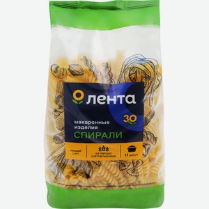 Макароны ЛЕНТА Спирали Гр.А в/с, Россия, 450 г