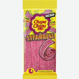 Мармелад Чупа-чупс, Страйпсы Со Вкусом Клубники, 120 Г