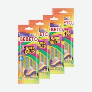 Мармелад жевательный Bebeto Super Belts со вкусом тутти-фрутти 75г