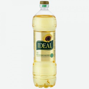 Масло подсолнечное Ideal рафинированное дезодорированное, 1л Россия