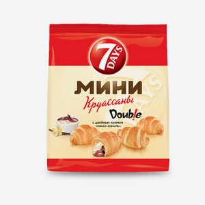 Мини круассаны 7DAYS c двойным кремом какао и ваниль 105гр