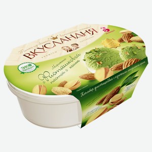 Мороженое пломбир «Айсберри» Вкусландия с Фисташковой пастой и кешью БЗМЖ, 450 г