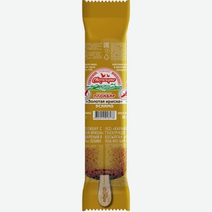 Мороженое СВИТЛОГОРЬЕ Золотая ириска двухслойное в карамел глазури эск 15% без змж, Россия, 80 г