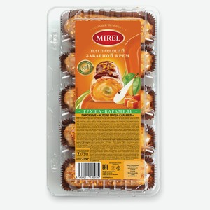 Набор Пирожные заварные MIREL Эклеры груша-карамель и посыпкой из жареного арахиса охлажденные 5 шт, 235 г