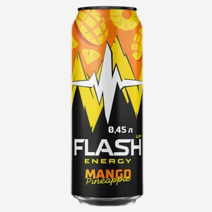 Напиток б/а FLASH UP Манго-Ананас тониз. энергет. газ. ж/б (Россия) 0.45L